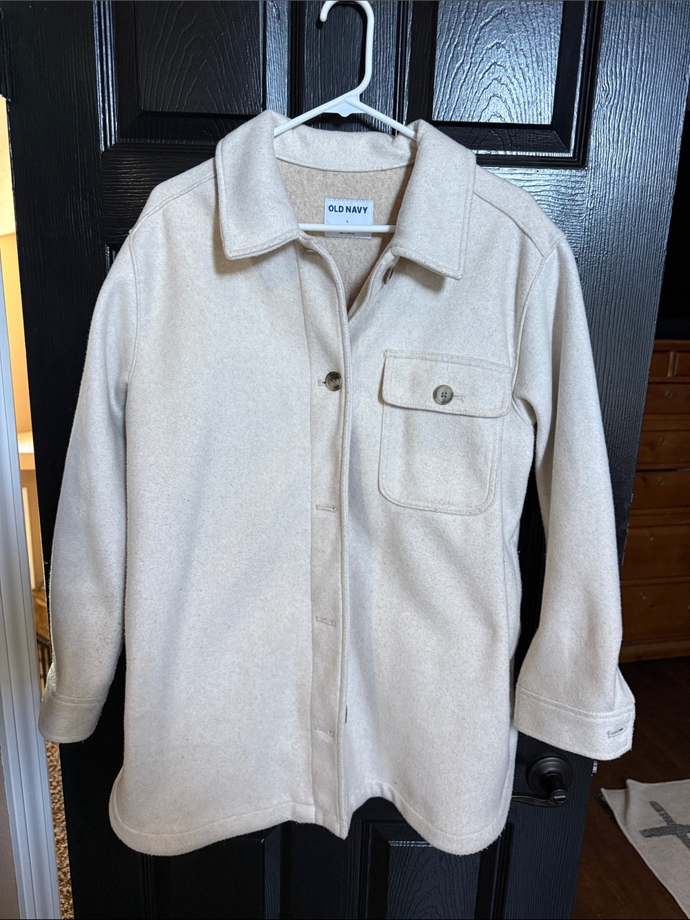Old Navy Cream Button-Front Pea Coat